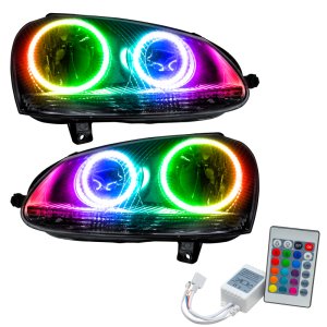 Volkswagen Jetta Headlight Assemblies - ORACLE Lighting - ColorSHIFT w/ Simple Controller - Chrome - `06-`10